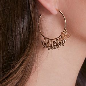 Butterfly Hoop Earrings